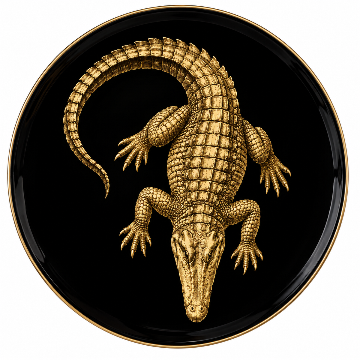 Décor Plate - Golden Crockodile